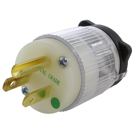 Ac Works Straight Blade Plug, 5-15P, 15 A, 125V AC, 2 Pole, Screw Terminals, Grounded ASMD515P-CL